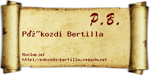 Pákozdi Bertilla névjegykártya